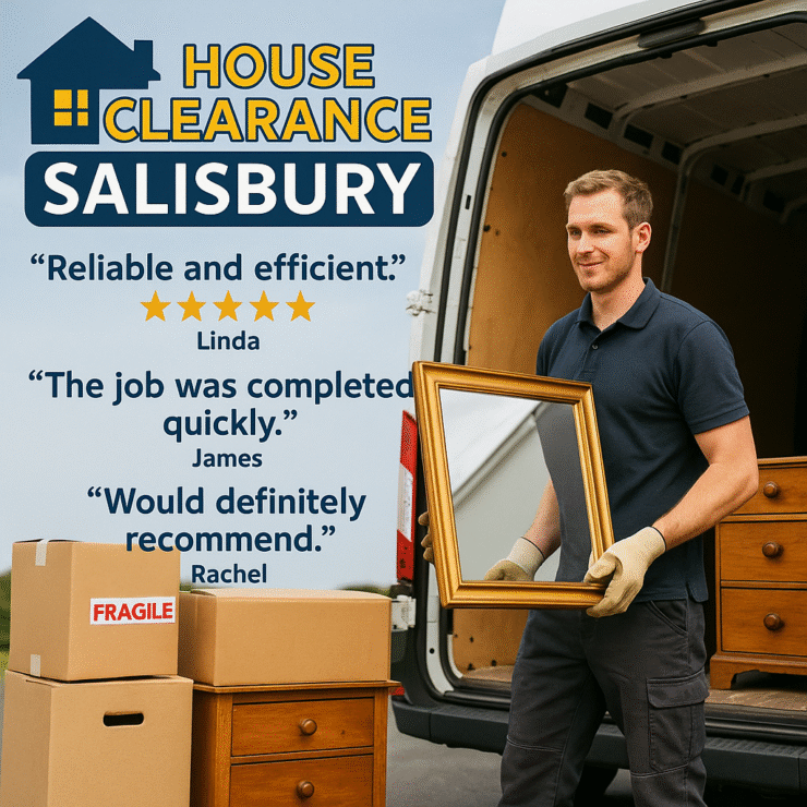 “House clearance Salisbury service removing unwanted furniture, rubbish, and household items – fast, eco-friendly local clearance team.”