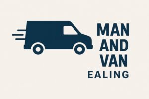 Man and Van Ealing cover image with blue van icon and bold service branding